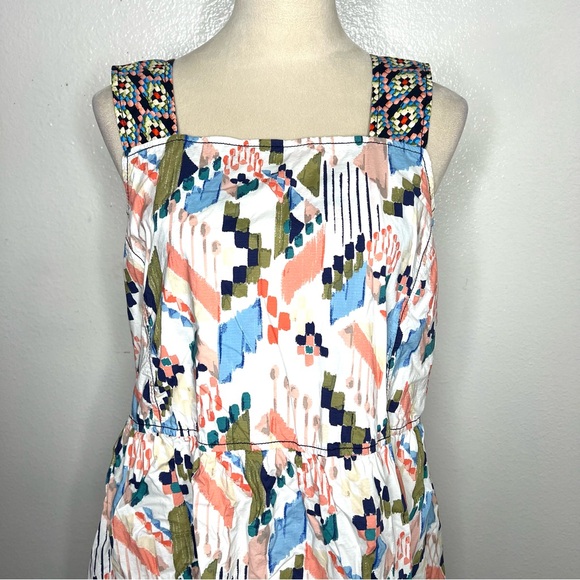 ANTHROPOLOGIE Maeve Textured Swing Mini Dress Criss Cross Back Size XL - Picture 5 of 14
